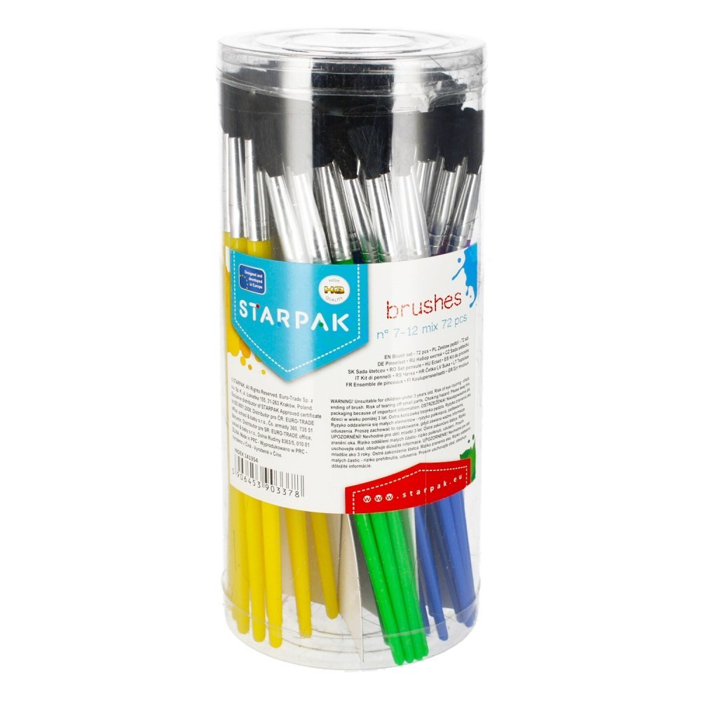 CEPILLOS ESCOLARES 72 UDS. TUBO MIX COLOR STARPAK 141354